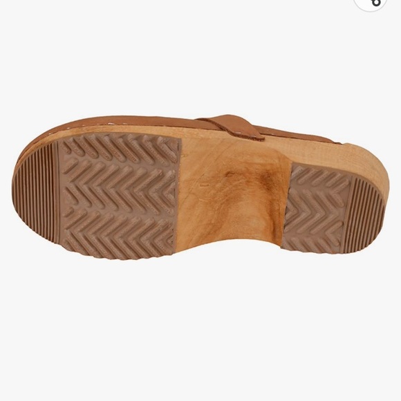 Vollsjo Swedish Brown Camel Suede Leather Wooden Clogs Slip On Mules Retro Boho - Picture 5 of 16